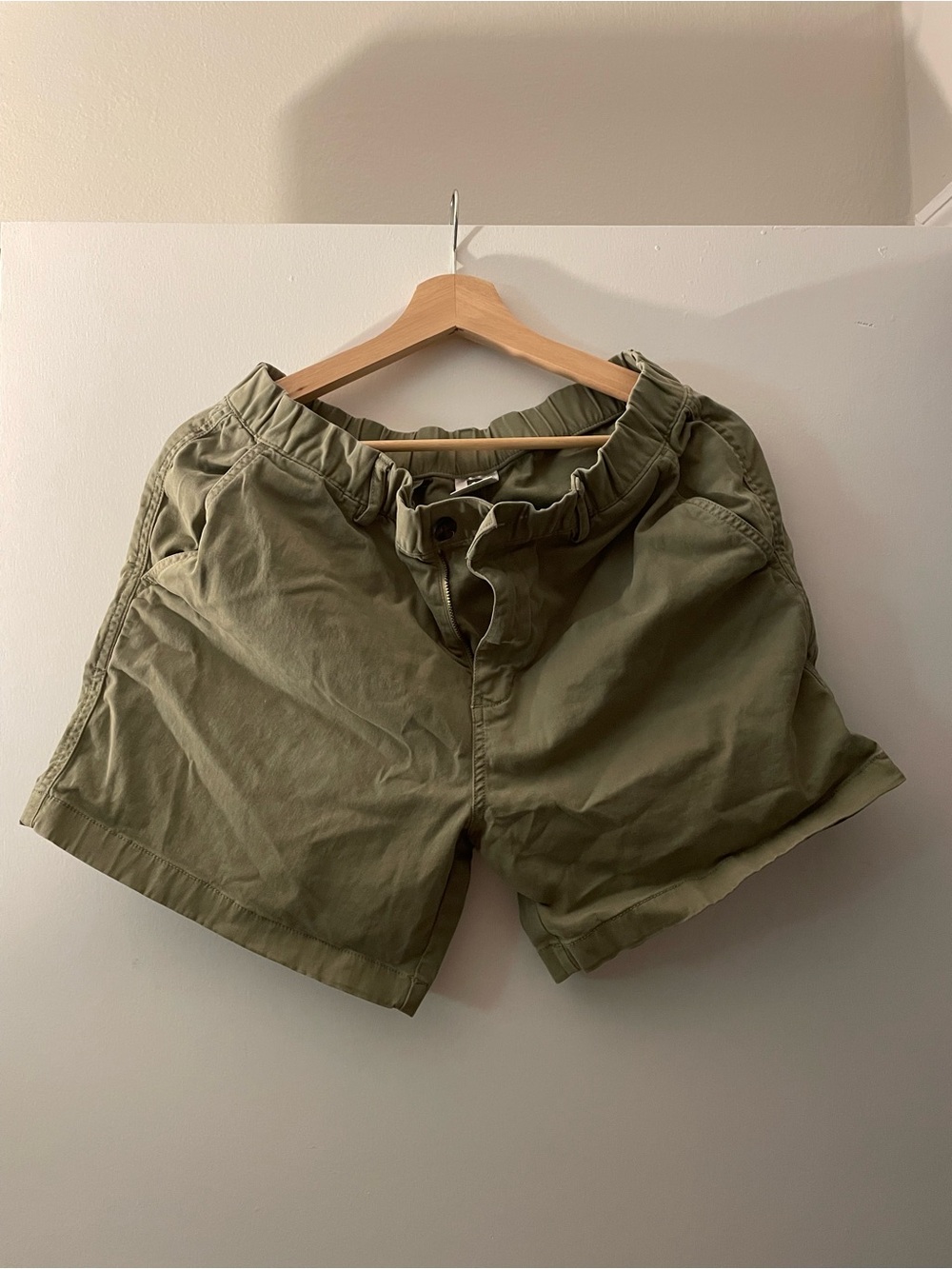 Olive Bear Bottom Shorts 5.5”
